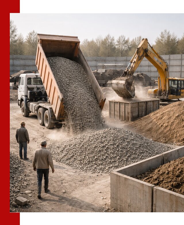 Доставка нерудных материалов с погрузкой и разгрузкой в Топках