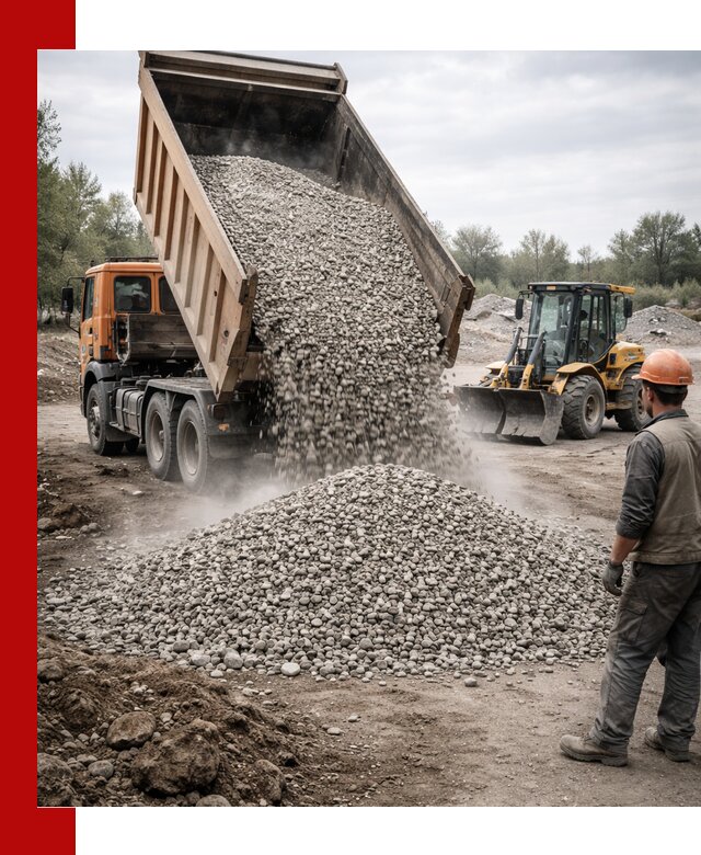 Доставка щебня в Топках крупными и мелкими фракциями