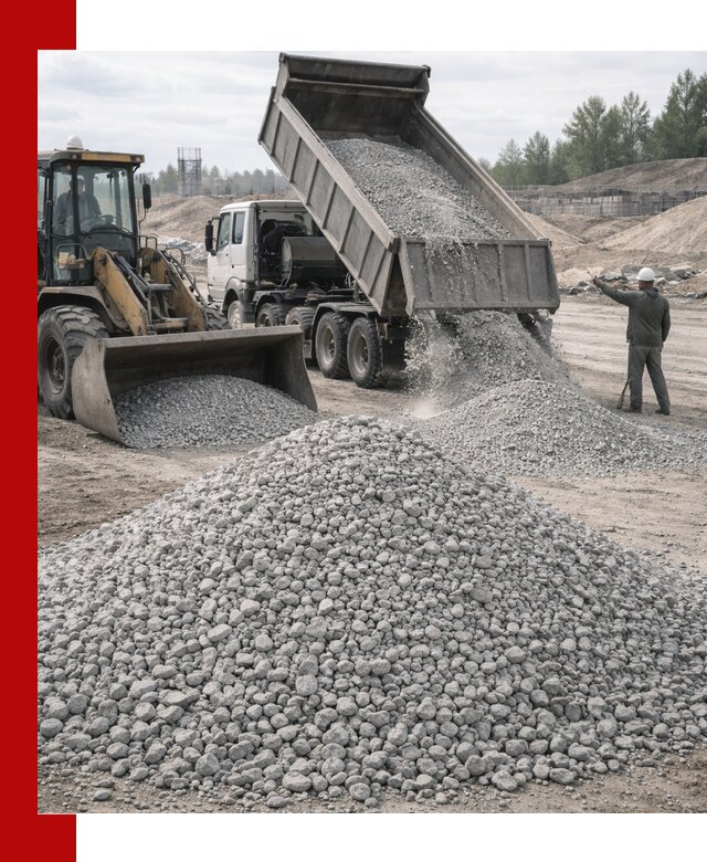 Доставка известнякового щебня фр. 5–20 в Топках
