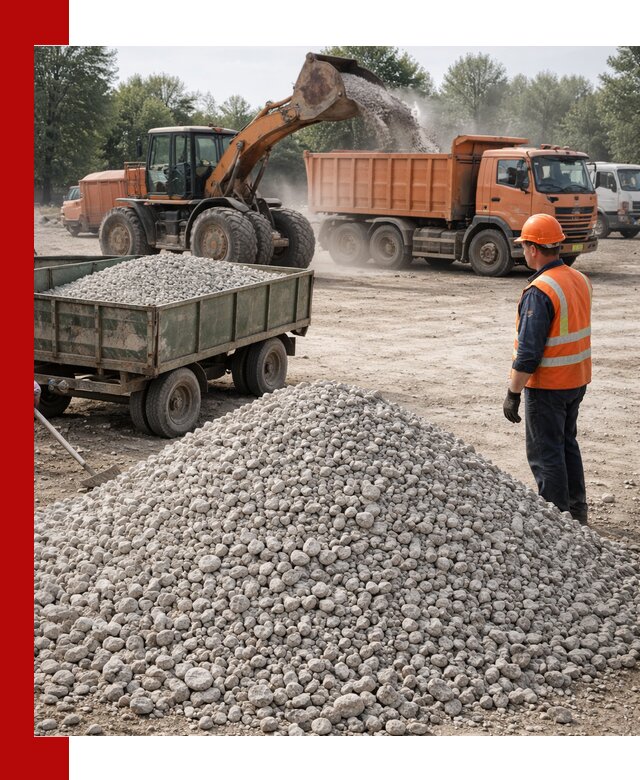 Доставка известнякового щебня фракция 20–40 в Топках