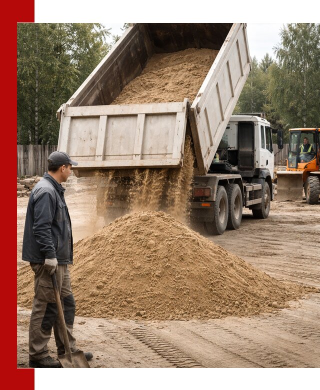 Доставка и продажа песка с разгрузкой в Топках