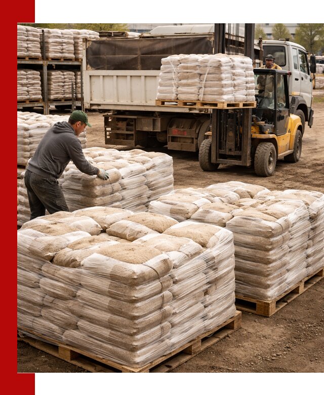 Карьерный песок в мешках с доставкой в Топках