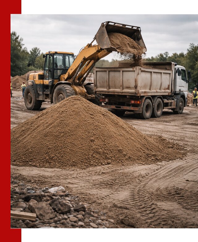 Доставка речного песка навалом в Топках быстро и выгодно