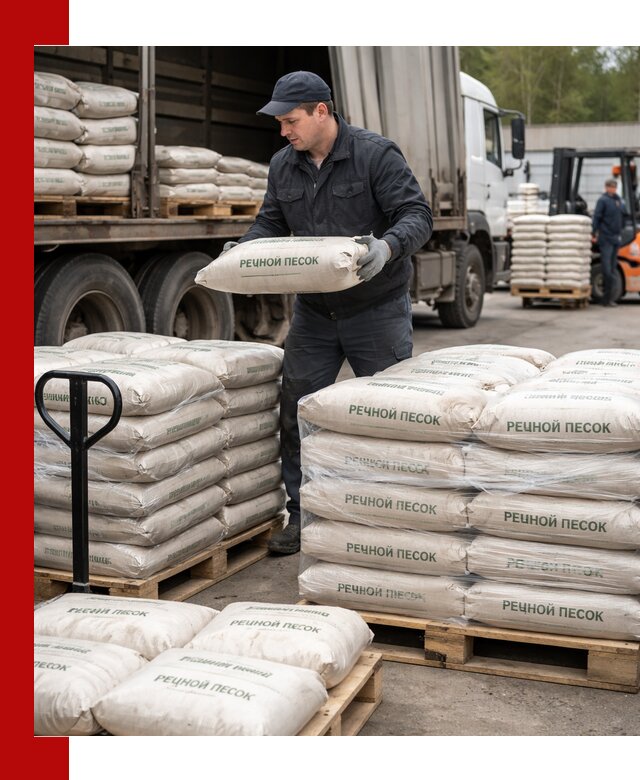 Речной песок в мешках с доставкой в Топках