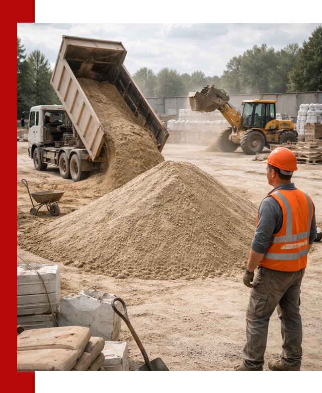 Доставка строительного песка с самосвалом в Топках