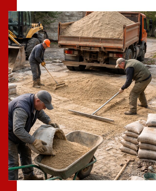 Поставка песка для стяжки в Топках с быстрой доставкой