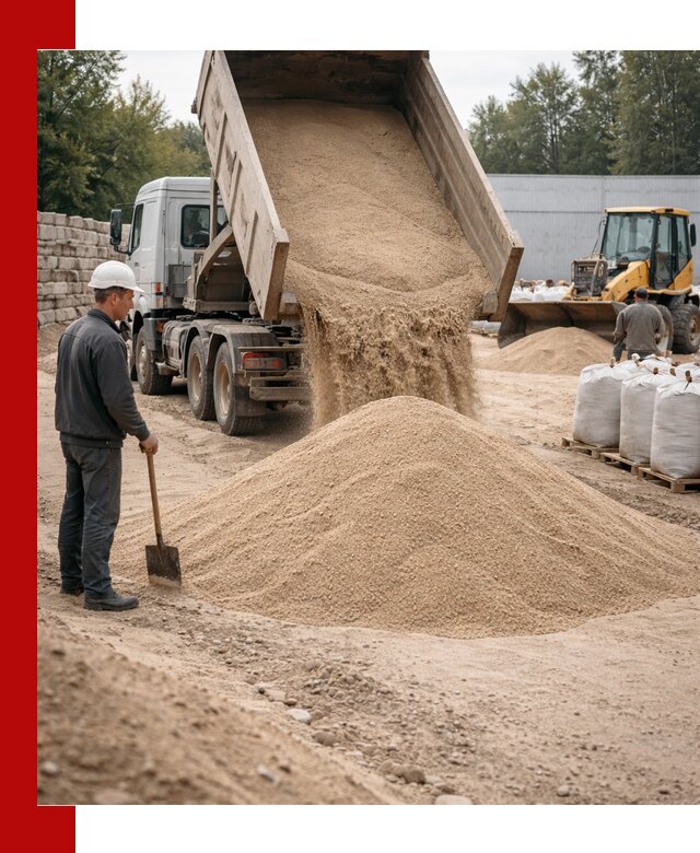 Кварцевый песок фракция 0–3 мм с доставкой в Топках