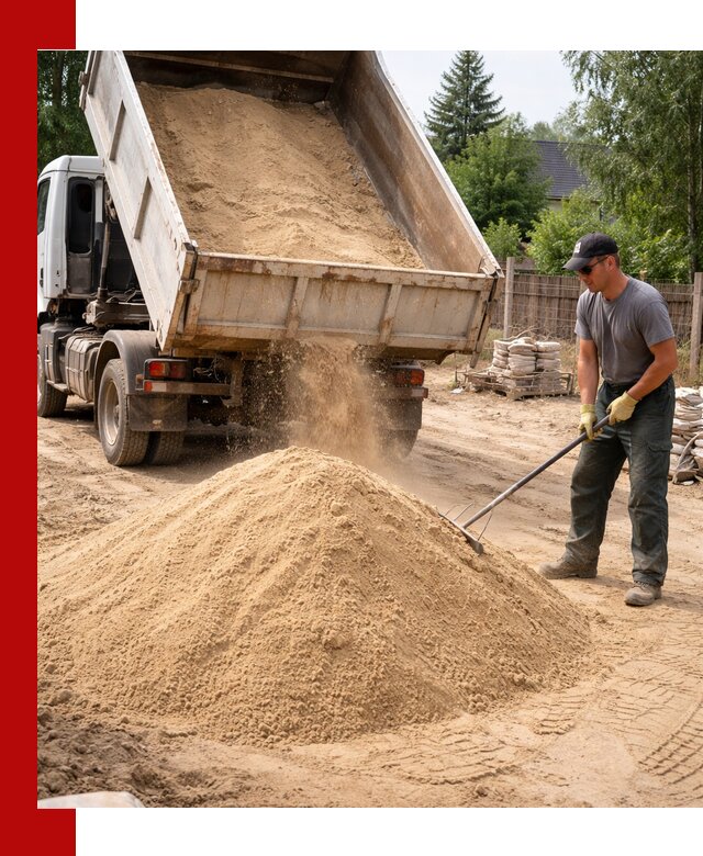 Доставка сухого песка самосвалами в Топках