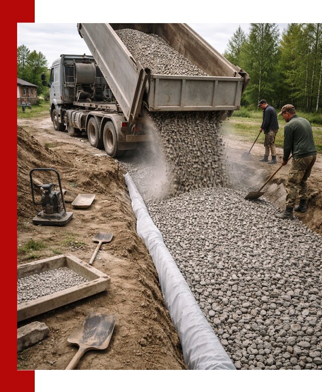 Гравий для дренажа с доставкой в Топках качественный и недорогой