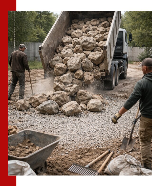 Доставка и укладка булыжника в Топках