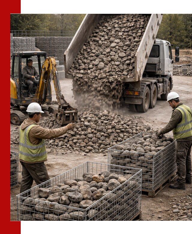 Камень для габионов фракция 100–201 в Топках