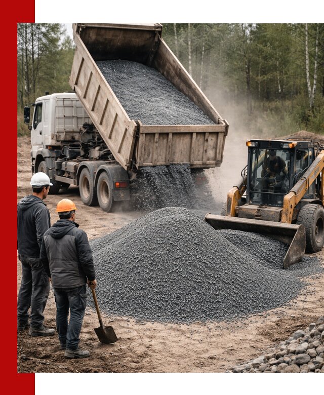 Гранитный отсев 0-5 с доставкой и разгрузкой в Топках