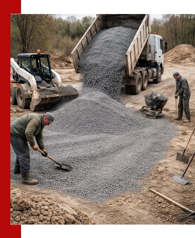 Отсев для подсыпки в Топках — доставка и подсыпка на участок