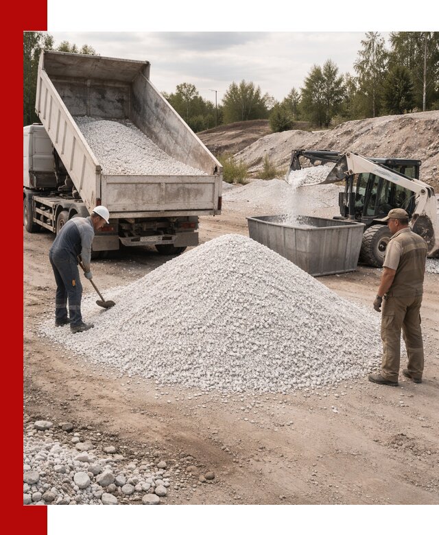 Доставка и продажа белой мраморной крошки в Топках