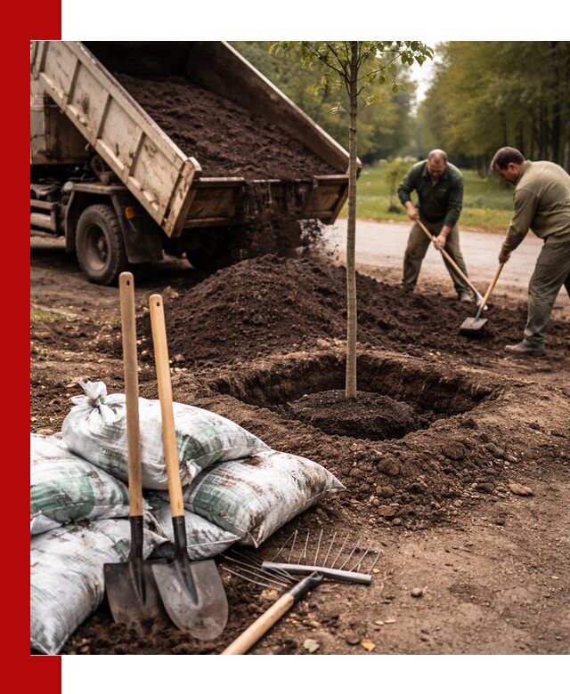 Грунт для посадки деревьев в Топках — доставка и подготовка почвы
