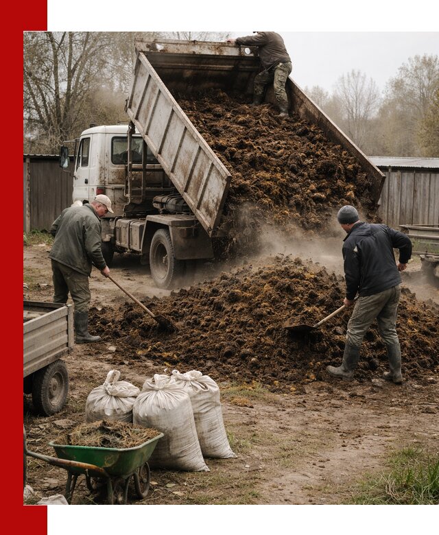 Доставка коровьего навоза самосвалом в Топках