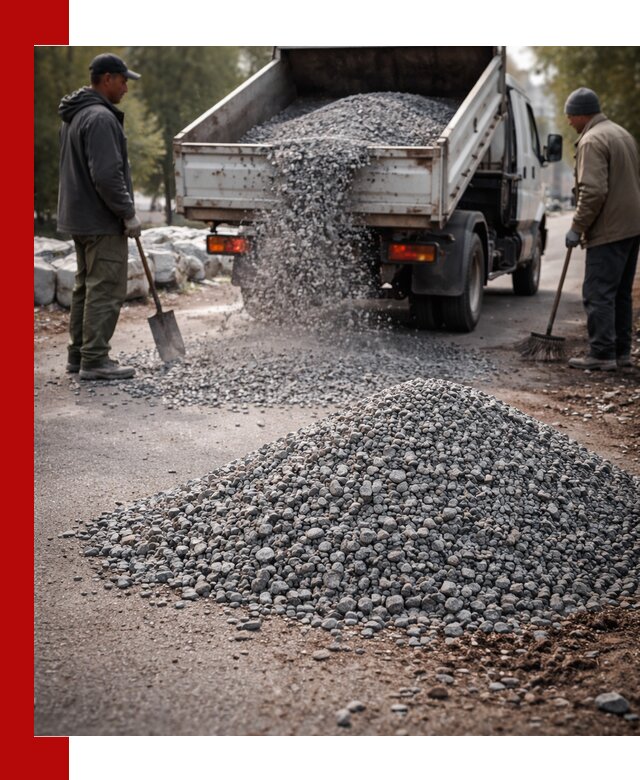 Гранитная крошка для посыпки дорог и тротуаров в Топках