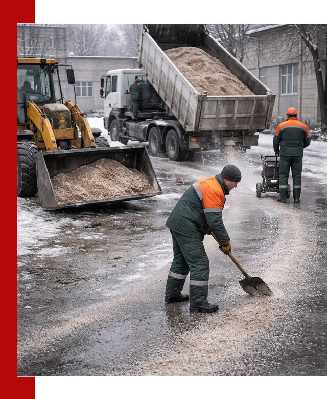 Реагент против гололеда с доставкой и нанесением в Топках