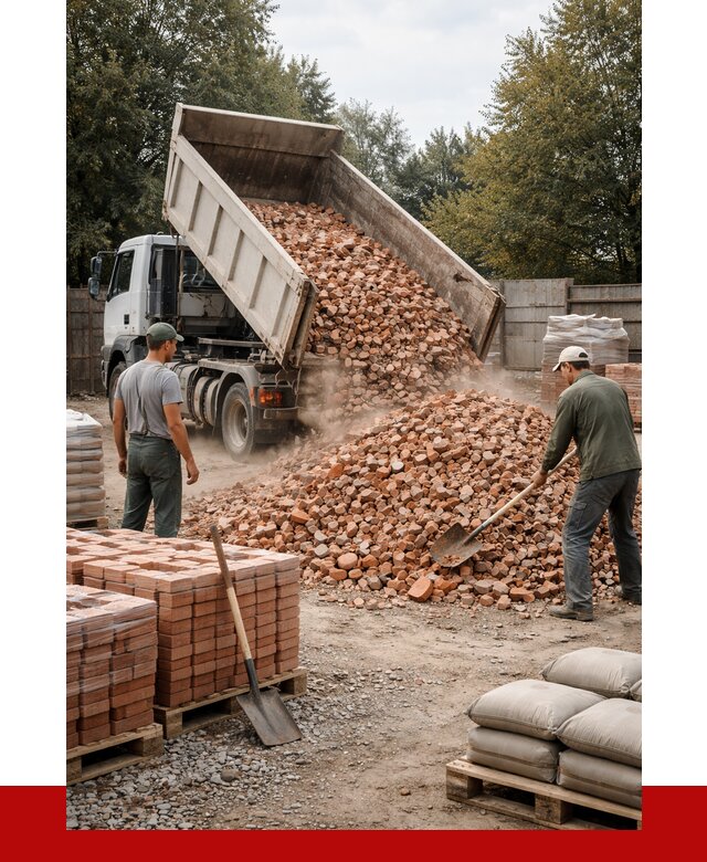 Бой кирпича в Топках с доставкой от 4256 руб/куб | ПРОНЕРУДТпк