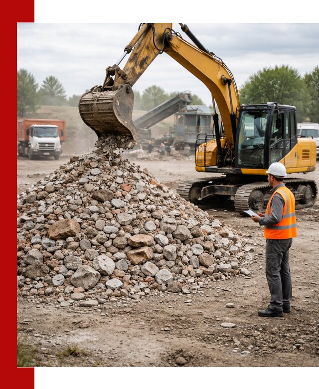 Доставка и вывоз строительного боя в Топках