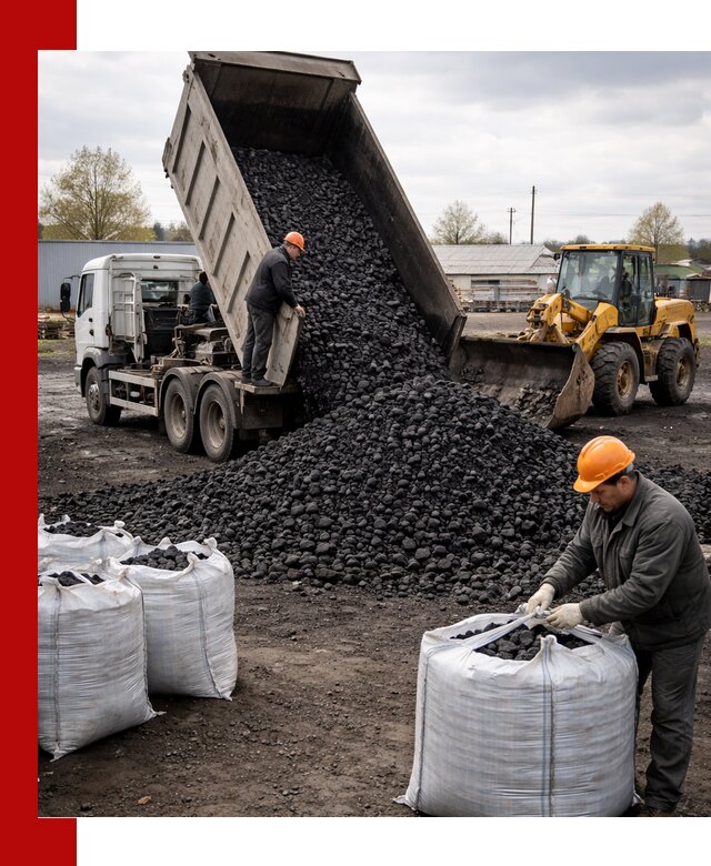 Доставка каменного угля в Топках оптом и в розницу