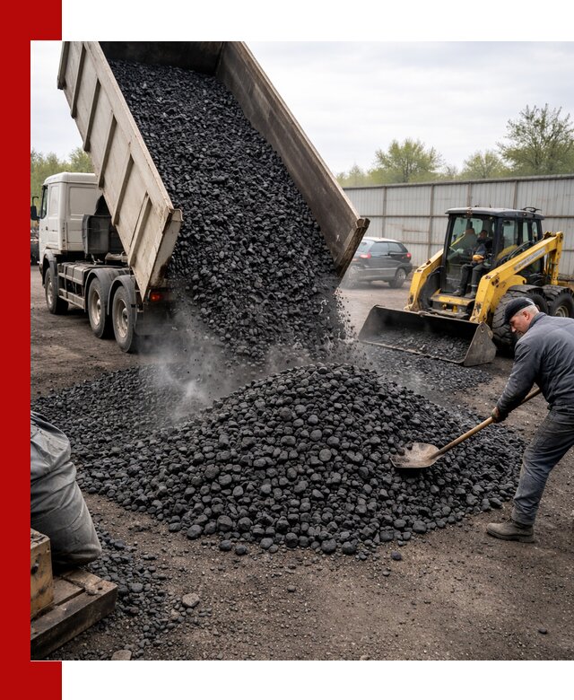 Доставка угля орех в Топках оптом и в розницу