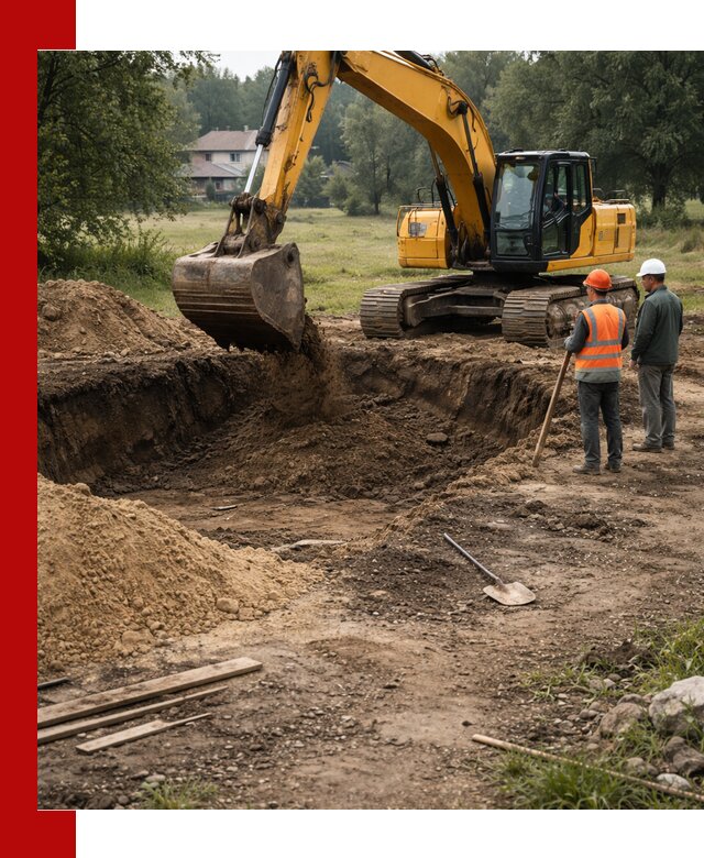 Рытье котлована под фундамент в Топках (быстро и недорого)